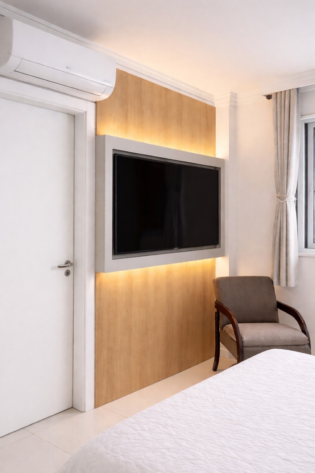 Suíte planejada com acabamento premium